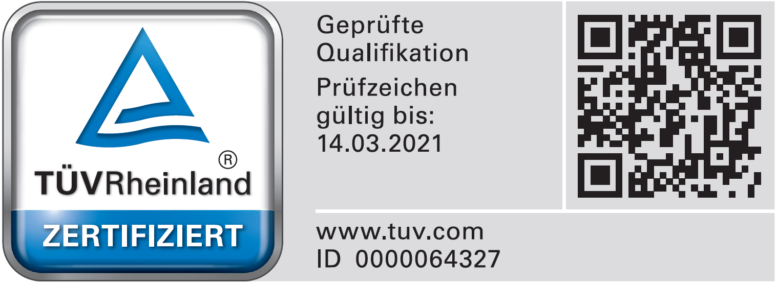 Zertifikat RÜV Rheinland